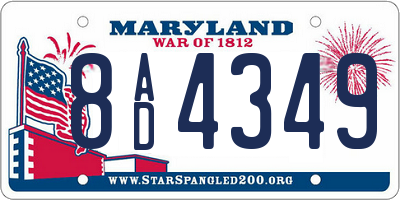 MD license plate 8AD4349