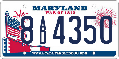 MD license plate 8AD4350