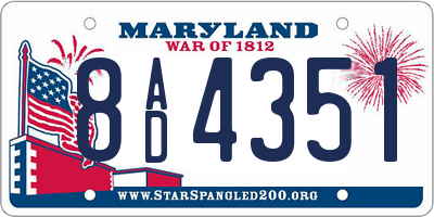 MD license plate 8AD4351