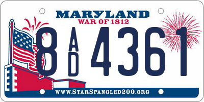 MD license plate 8AD4361