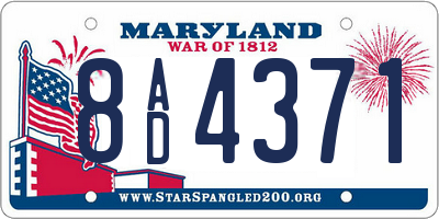 MD license plate 8AD4371