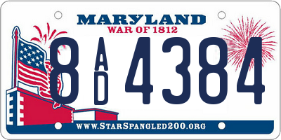 MD license plate 8AD4384