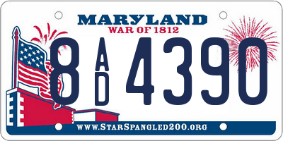 MD license plate 8AD4390