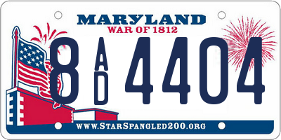 MD license plate 8AD4404