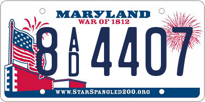MD license plate 8AD4407