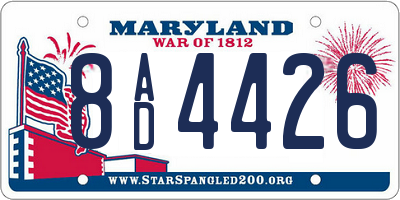 MD license plate 8AD4426