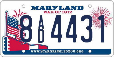 MD license plate 8AD4431