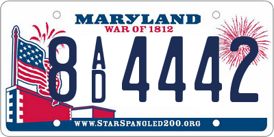 MD license plate 8AD4442