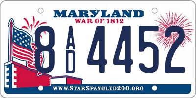 MD license plate 8AD4452