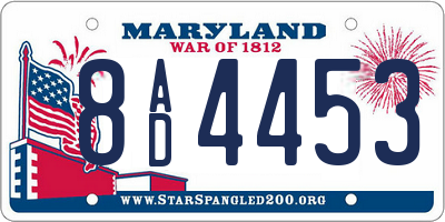 MD license plate 8AD4453