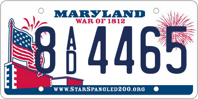 MD license plate 8AD4465
