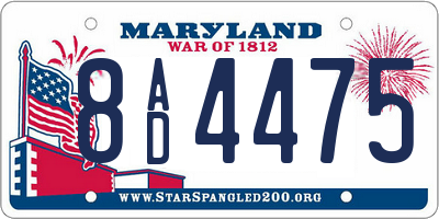 MD license plate 8AD4475