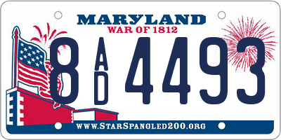 MD license plate 8AD4493