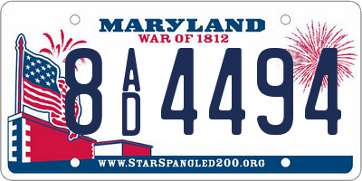 MD license plate 8AD4494