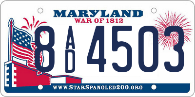 MD license plate 8AD4503