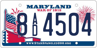 MD license plate 8AD4504