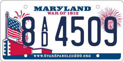 MD license plate 8AD4509