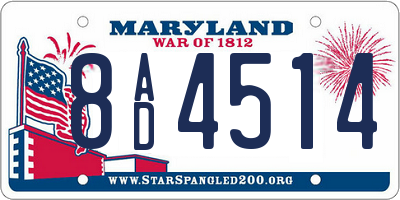 MD license plate 8AD4514
