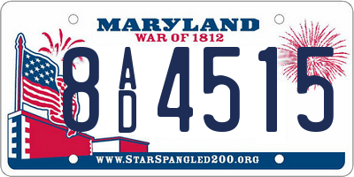 MD license plate 8AD4515