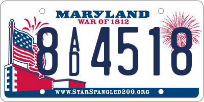 MD license plate 8AD4518