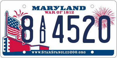 MD license plate 8AD4520