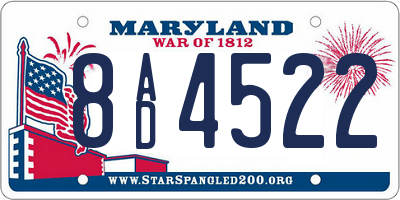 MD license plate 8AD4522