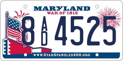 MD license plate 8AD4525