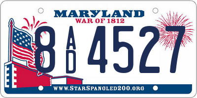 MD license plate 8AD4527