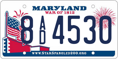 MD license plate 8AD4530