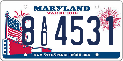 MD license plate 8AD4531