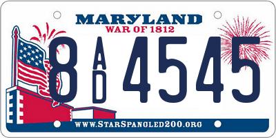 MD license plate 8AD4545