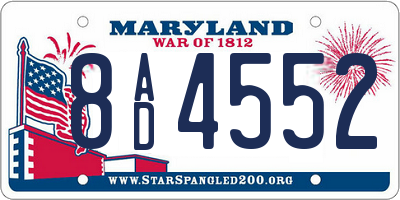 MD license plate 8AD4552