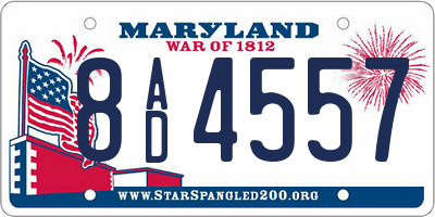 MD license plate 8AD4557