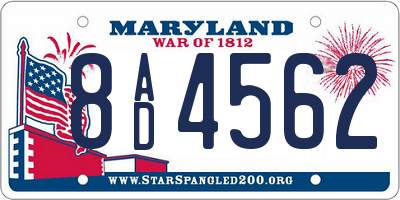 MD license plate 8AD4562