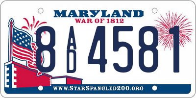 MD license plate 8AD4581
