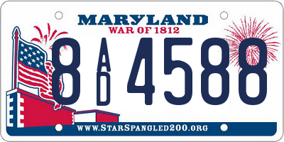 MD license plate 8AD4588