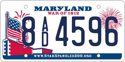 MD license plate 8AD4596