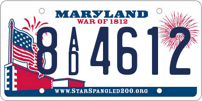 MD license plate 8AD4612