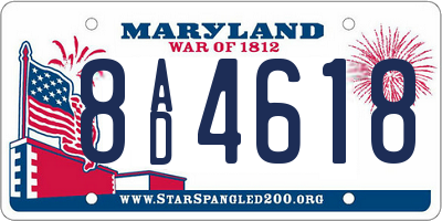 MD license plate 8AD4618