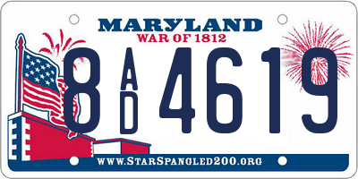 MD license plate 8AD4619