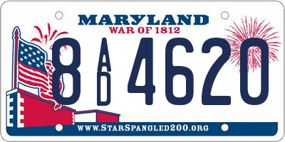 MD license plate 8AD4620