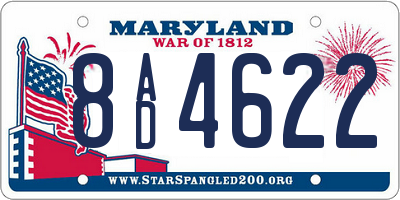 MD license plate 8AD4622