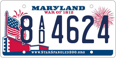 MD license plate 8AD4624