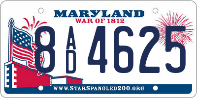 MD license plate 8AD4625