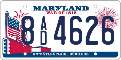 MD license plate 8AD4626
