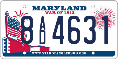 MD license plate 8AD4631