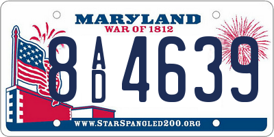 MD license plate 8AD4639