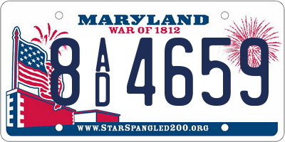 MD license plate 8AD4659