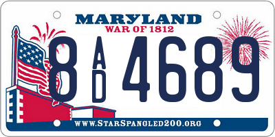 MD license plate 8AD4689