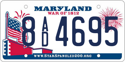 MD license plate 8AD4695